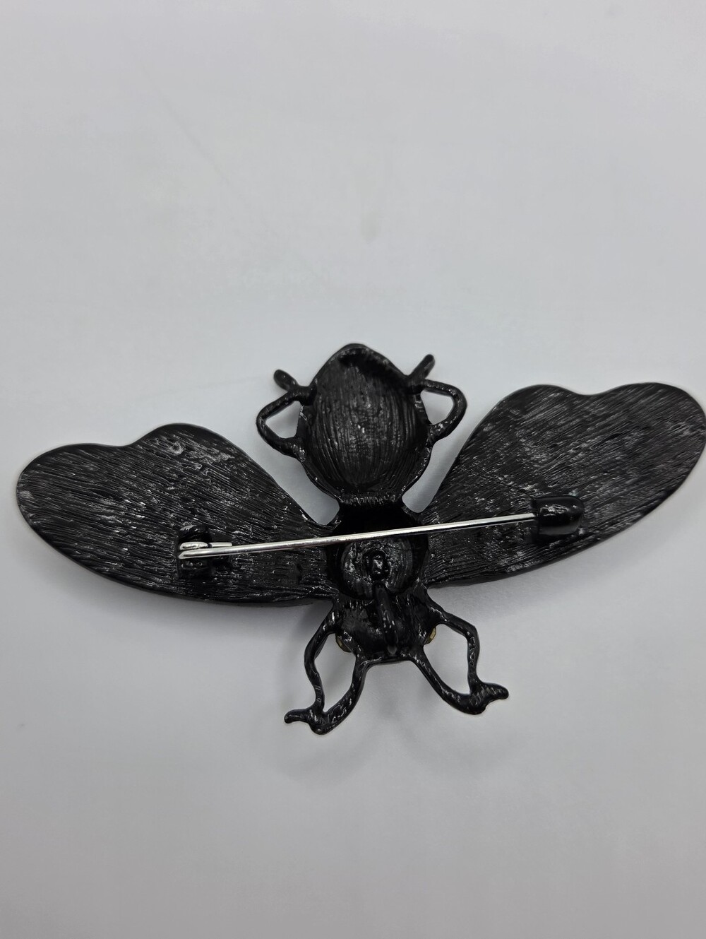 Multicolor Bug Brooch Black Enamel Purple Striped Abdomen New - Picture 5 of 5